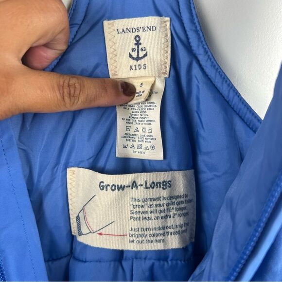 Lands End Kids Waterproof Insulated Size 5 Blue Girls Child - Picture 4 of 10
